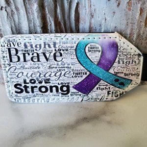 Suicide Awareness Ribbon & Quotes Keychain